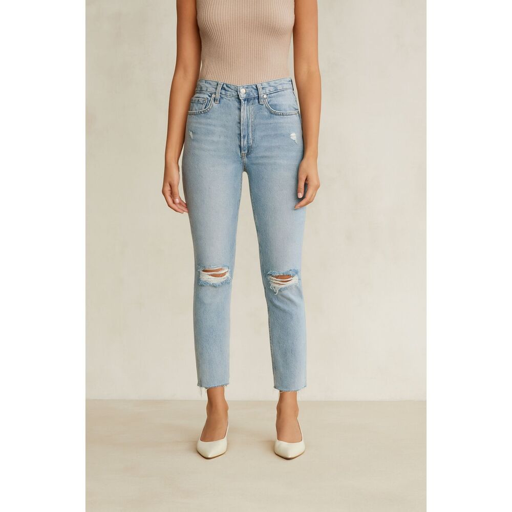 Reformation High and Skinny Jeans Womens 25 Miami Destroyed Cropped Denim